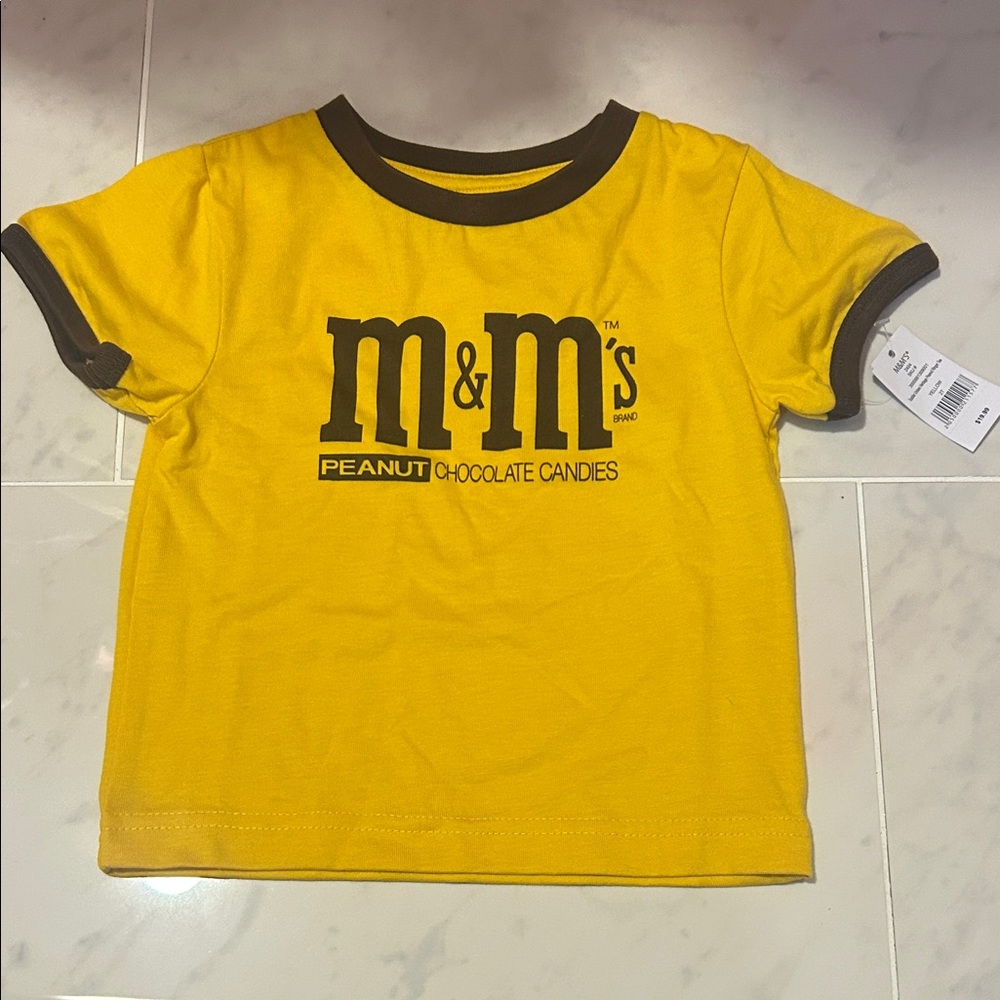 M&M'S Yellow Tee with Brown Logo and Trim